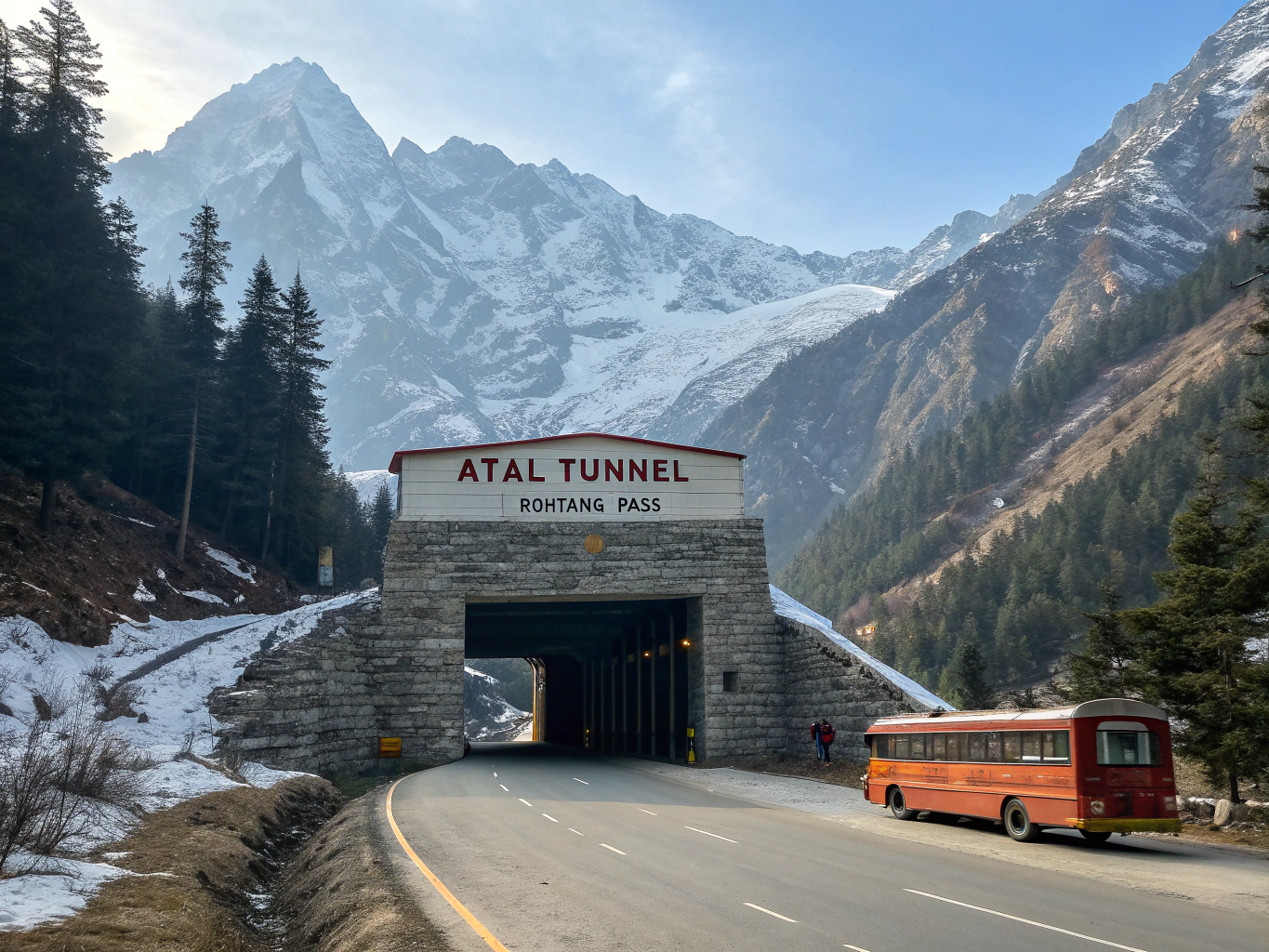 Tunneleinfahrt in den österreichischen Bergen